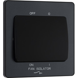 BG Evolve Matt Grey (Black Ins) Fan Isolator Switch, 10A Triple Pole 