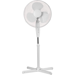 16" White Pedestal Fan 3 Speed 45W - 96303 - from Toolstation
