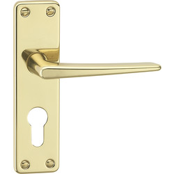 Urfic Royale Door Handles Euro Polished Brass - 96564 - from Toolstation