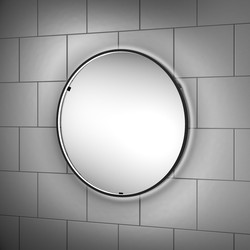 Sensio / Sensio Aspect Matt Black LED Round Bathroom Mirror Cool White 600mm