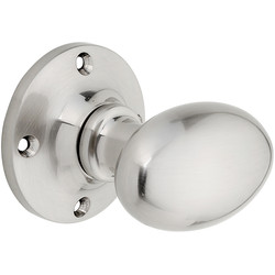 Oval Mortice Knob Brushed Nickel - 96904 - from Toolstation