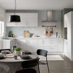 Kitchen Kit Ready Made Slab Kitchen Cabinet Base Blind Corner Unit Super Gloss White