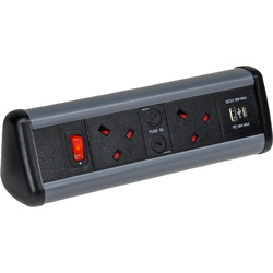 PowerData Technologies / Desktop Power Outlet 2 x Sockets + 2 x USB