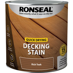 Ronseal Ronseal Quick Drying Decking Stain 2.5L Rich Teak - 97035 - from Toolstation