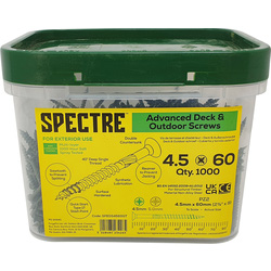 Spectre Spectre Decking Screw 4.5 x 60mm - 97550 - from Toolstation