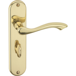 Urfic Kensington Door Handles Polished Brass Bathroom - 97826 - from Toolstation