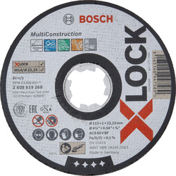 Bosch / Bosch Multi Material Straight Cutting Disc 115 x 1 x 22.23mm X-LOCK