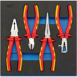 Draper VDE Approved Fully Insulated Plier Set in 1/2 Drawer EVA Insert Tray 4 Piece