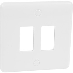 Wessex Electrical Wessex White Grid Face Plate 2 Gang - 98260 - from Toolstation