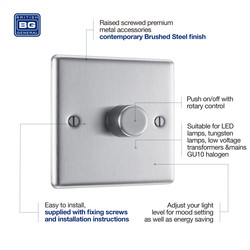 BG Brushed Steel Dimmer Switch