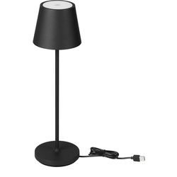 V-TAC IP54 LED USB Wireless Rechargeable Table Lamp 2W Black 200lm 3000K