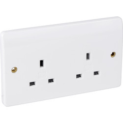 MK / MK Unswitched Socket 2 Gang 13A