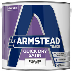 Armstead Trade Quick Dry Satin Paint Brilliant White 2.5L