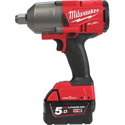 Milwaukee M18 ONEFHIWF34-502X ONE-KEY FUEL High Torque 3/4" Impact Wrench with Friction Ring 2 x 5.0Ah