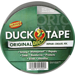 Duck Tape Duck Cloth Duct Tape Silver 50mm x 50m - 99598 - from Toolstation