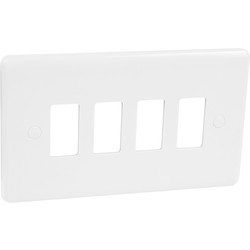 Wessex Electrical Wessex White Grid Face Plate 4 Gang - 99637 - from Toolstation