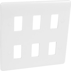 Wessex Electrical / Wessex White Grid Face Plate 6 Gang