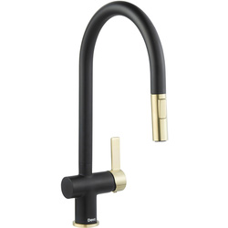 Deva / Deva Midford Pull Out Mono Mixer Kitchen Tap Black & Brushed Brass