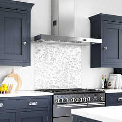 Laura Ashley Lisette White Glass Splashback 900 x 750mm 