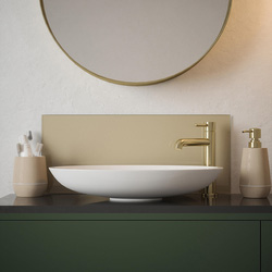 Splashback / Splashback Light Gold Glass Bathroom Splashback 600 x 250mm