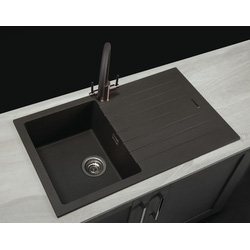 Maine / Maine Celyn Granite Composite Reversible Kitchen Sink & Drainer Small Single Bowl Gunmetal