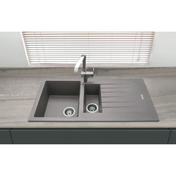 Maine / Maine Celyn Granite Composite Reversible Kitchen Sink & Drainer 1.5 Bowl Grey