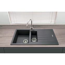 Maine / Maine Celyn Granite Composite Reversible Kitchen Sink & Drainer 1.5 Bowl Gunmetal