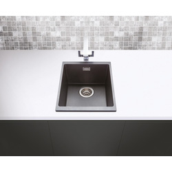 Maine Windermere Granite Composite Compact Undermount Kitchen Sink Single Bowl Black