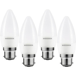 Wessex Electrical / Wessex LED Frosted Candle Bulb Lamps 1.8W BC Warm White 250lm