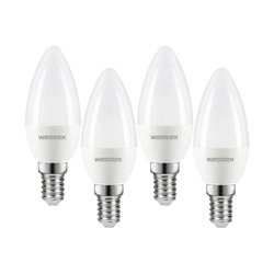 Wessex Electrical / Wessex LED Frosted Candle Bulb Lamps 1.8W SES Warm White 250lm