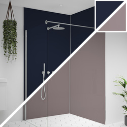 Wetwall / Wetwall Alloy Double-Sided Bathroom Wall Panel Deep Sea Blue / Smoked Rose 2440 x 900mm