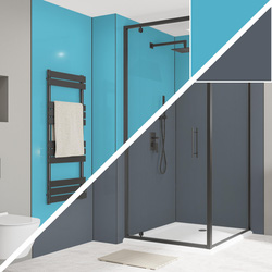 Wetwall / Wetwall Alloy Double-Sided Bathroom Wall Panel Aqua / Cadet 2440 x 600mm
