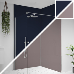 Wetwall / Wetwall Alloy Double-Sided Bathroom Wall Panel Deep Sea Blue / Smoked Rose 2440 x 600mm