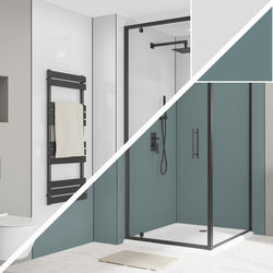 Wetwall / Wetwall Alloy Double-Sided Bathroom Wall Panel Glacier White / Neptune Blue 2440 x 600mm