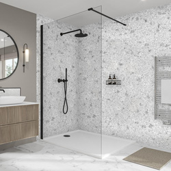 Wetwall / Wetwall Mermaid Bathroom Wall Panel White Marble 2420 x 1185mm
