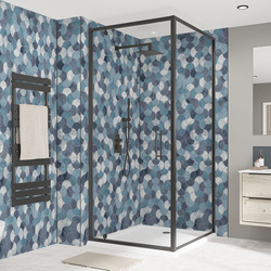 Wetwall / Wetwall Alloy Bathroom Wall Panel Blue Scallop 2440 x 1220mm
