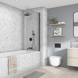 Wetwall / Wetwall Mermaid Bathroom Wall Panel White Marble 2420 x 1210mm