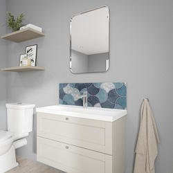 Wetwall / Wetwall Alloy Bathroom Wall Panel Blue Scallop 800 x 250mm