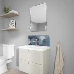Wetwall / Wetwall Alloy Bathroom Wall Panel Blue Scallop 600 x 250mm