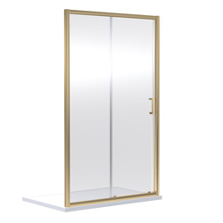Nuie / Nuie Rene Sliding 1 Door Shower Enclosure 1400mm x 1900mm Brushed Brass