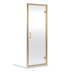 Nuie / Nuie Rene Hinged Shower Enclosure Door 700mm Brushed Brass