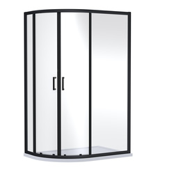 Nuie / Nuie Rene Offset Quadrant Shower Enclosure 1200mm x 900mm Matt Black