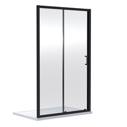 Nuie Rene Sliding 1 Door Shower Enclosure 1100mm x 1900mm Matt Black
