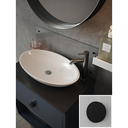 Splashback / Splashback Clear Fluted Glass Bathroom Splashback 250 x 500mm Black Caps