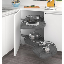 Hafele / Hafele Nuvola Twin Pull Out Shelving Unit Anthracite Grey 1000mm