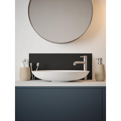 Splashback Matt Black Glass Bathroom Splashback 250 x 500mm 