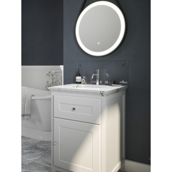 Splashback / Splashback Clear Glass Bathroom Splashback 250 x 500mm Chrome Caps