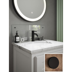 Splashback / Splashback Clear Glass Bathroom Splashback 250 x 500mm Black Caps