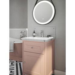 Splashback / Splashback Clear Glass Bathroom Splashback 250 x 500mm Satin Chrome Caps