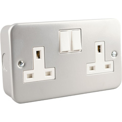 Wessex Electrical / Wessex Metal Clad Switched Socket 2 Gang